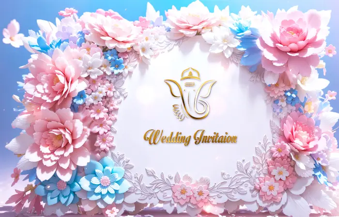 Floral Frame Design 3D Wedding Invitation Slideshow